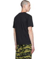 T-shirt à col rond imprimé noir BAPE