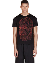 T-shirt à col rond imprimé noir Christopher Kane