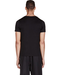 T-shirt à col rond imprimé noir Christopher Kane