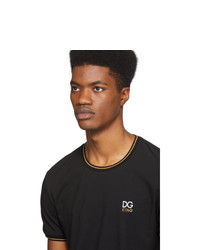 T-shirt à col rond imprimé noir Dolce and Gabbana