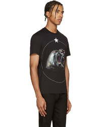 T-shirt à col rond imprimé noir Givenchy