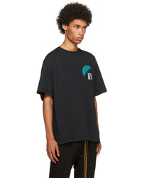 T-shirt à col rond imprimé noir Rhude