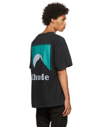 T-shirt à col rond imprimé noir Rhude