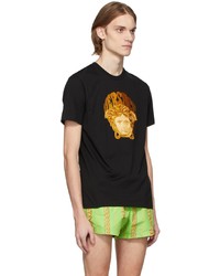 T-shirt à col rond imprimé noir Versace