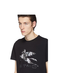T-shirt à col rond imprimé noir Etro