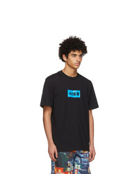 T-shirt à col rond imprimé noir MSGM