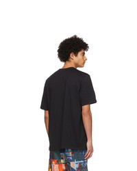 T-shirt à col rond imprimé noir MSGM