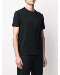 T-shirt à col rond imprimé noir Emporio Armani