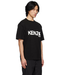 T-shirt à col rond imprimé noir Kenzo