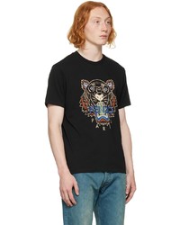 T-shirt à col rond imprimé noir Kenzo