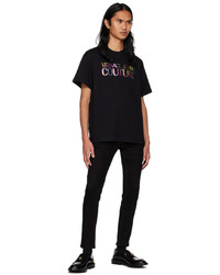 T-shirt à col rond imprimé noir VERSACE JEANS COUTURE