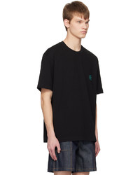 T-shirt à col rond imprimé noir Solid Homme