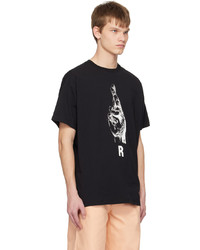 T-shirt à col rond imprimé noir Raf Simons