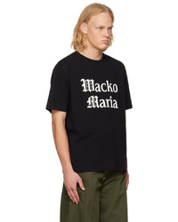 T-shirt à col rond imprimé noir Wacko Maria