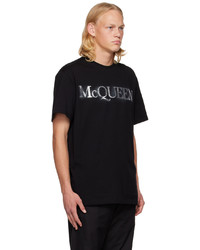 T-shirt à col rond imprimé noir Alexander McQueen