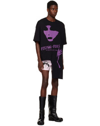 T-shirt à col rond imprimé noir Raf Simons