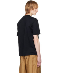 T-shirt à col rond imprimé noir Comme des Garcons Homme