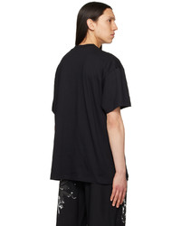 T-shirt à col rond imprimé noir MSGM