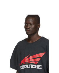 T-shirt à col rond imprimé noir Rhude