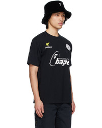 T-shirt à col rond imprimé noir BAPE