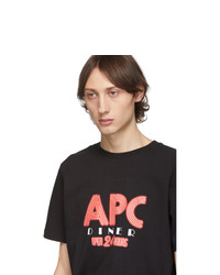 T-shirt à col rond imprimé noir A.P.C.