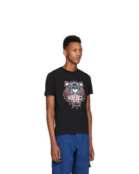 T-shirt à col rond imprimé noir Kenzo