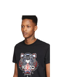 T-shirt à col rond imprimé noir Kenzo