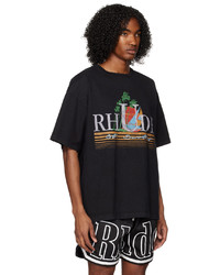 T-shirt à col rond imprimé noir Rhude