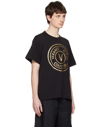 T-shirt à col rond imprimé noir VERSACE JEANS COUTURE