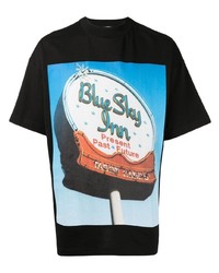 T-shirt à col rond imprimé noir BLUE SKY INN