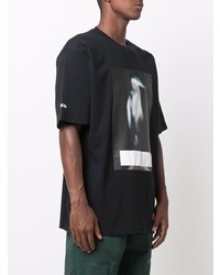 T-shirt à col rond imprimé noir Heron Preston