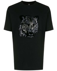 T-shirt à col rond imprimé noir BOSS