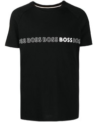 T-shirt à col rond imprimé noir BOSS