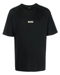 T-shirt à col rond imprimé noir BOSS