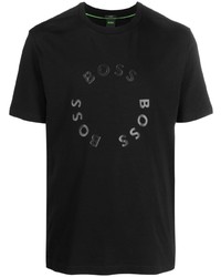 T-shirt à col rond imprimé noir BOSS