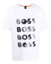 T-shirt à col rond imprimé noir BOSS