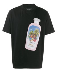T-shirt à col rond imprimé noir Botter