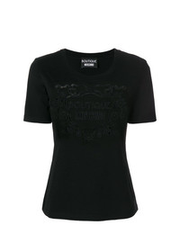 T-shirt à col rond imprimé noir Boutique Moschino