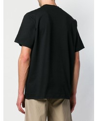 T-shirt à col rond imprimé noir MSGM