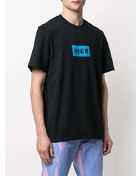 T-shirt à col rond imprimé noir MSGM