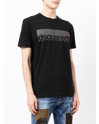 T-shirt à col rond imprimé noir DSQUARED2