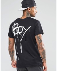 T-shirt à col rond imprimé noir Boy London