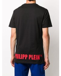 T-shirt à col rond imprimé noir Philipp Plein