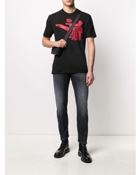 T-shirt à col rond imprimé noir DSQUARED2