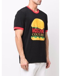 T-shirt à col rond imprimé noir Moschino