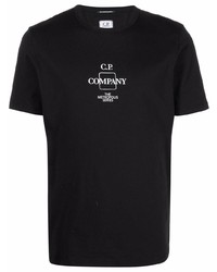 T-shirt à col rond imprimé noir C.P. Company