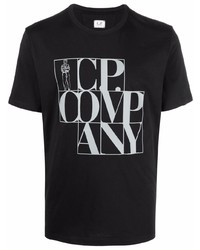 T-shirt à col rond imprimé noir C.P. Company