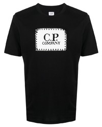 T-shirt à col rond imprimé noir C.P. Company