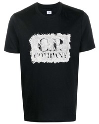 T-shirt à col rond imprimé noir C.P. Company