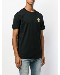 T-shirt à col rond imprimé noir Diesel Black Gold